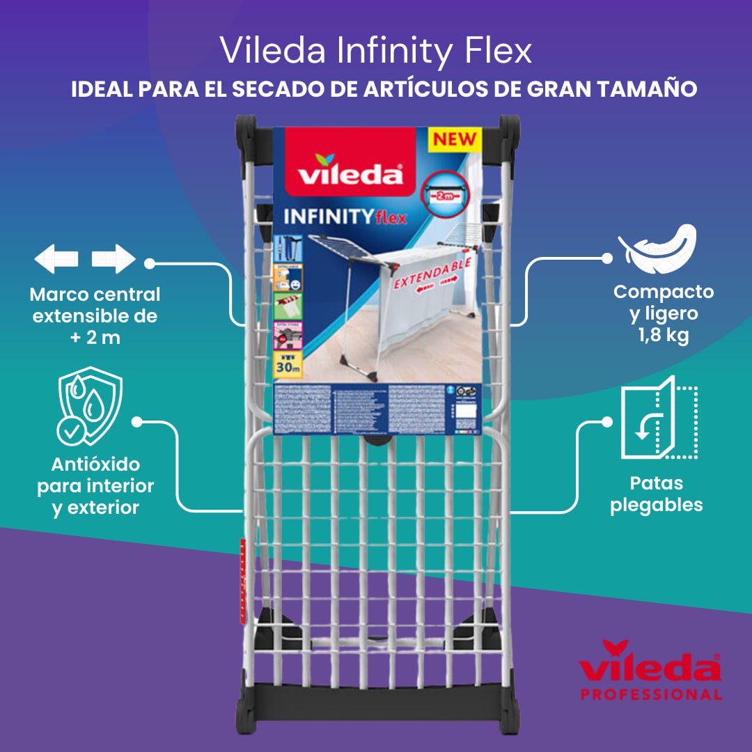 Vileda Infinity – Séchoir Extensible de Grande Capacité