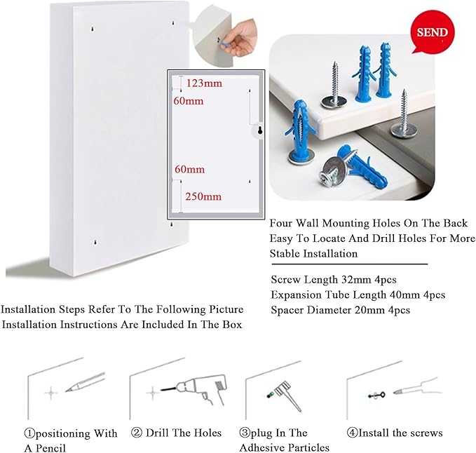 Meuble à Chaussures Métallique Mural avec Compartiments Abattants