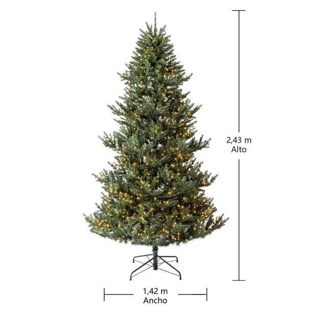 Sapin de Noël Artificiel Pré-Éclairé – 1 500 LED Blanc Chaud