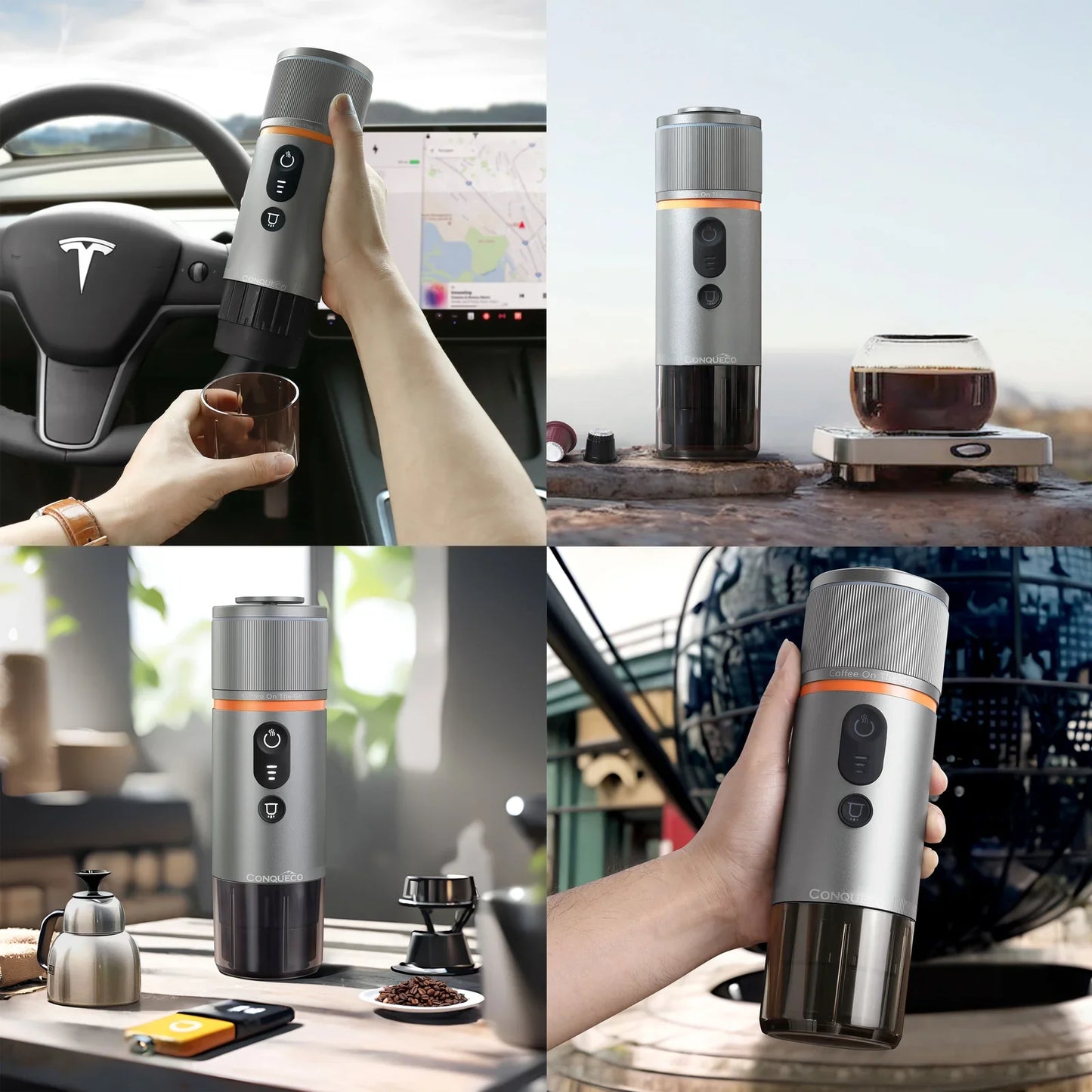 Cafetière portable 12V de voyage - Vert forêt