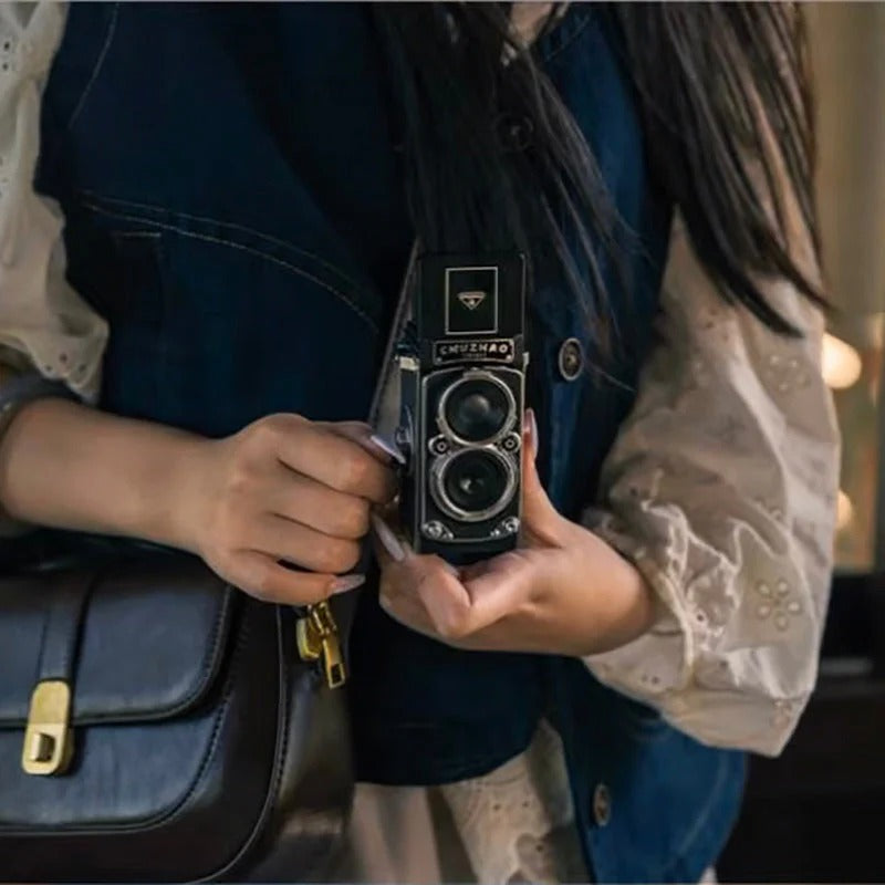 CHUZHAO Mini Appareil Photo Numérique Rétro - Style TLR Vintage